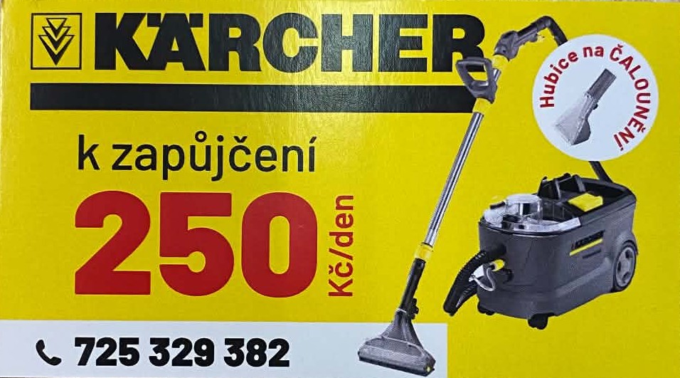 Kärcher Puzzi 10/1 k zapůjčení 250 Kč/den - Třinec tel: 725 329 382, hubice na čalounění